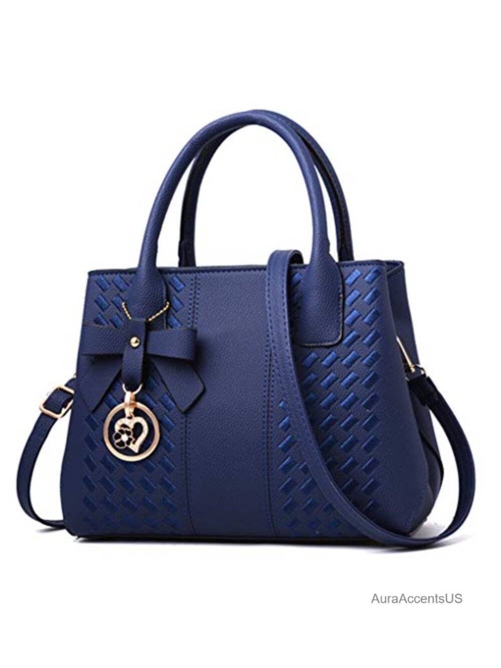 PU Leather Satchel Handbag Top Handle Adjustable Crossbody Tote